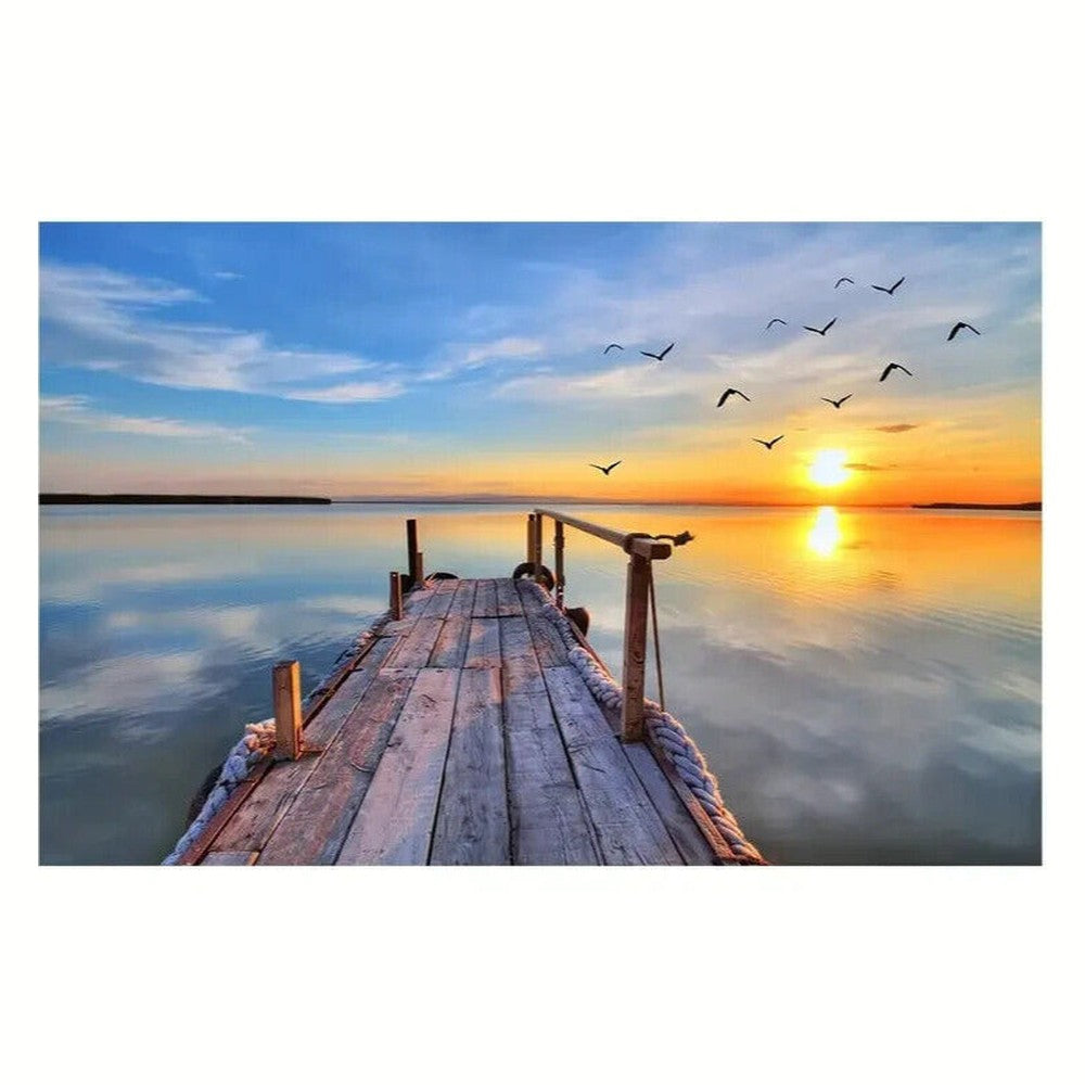 Beautiful Sunset Birds Flying Over Sea Canvas Art Print 12" x 18" NEW! Home & Garden:Home Décor:Posters & Prints Style Your Walls